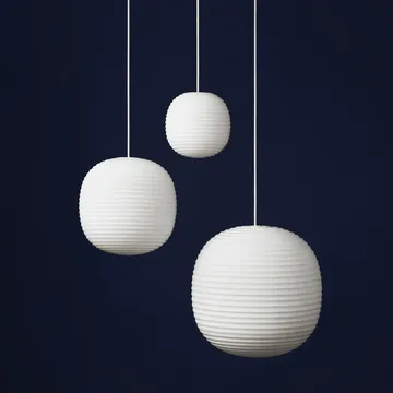 Lantern pendel medium - Frosted white opal glass - New Works