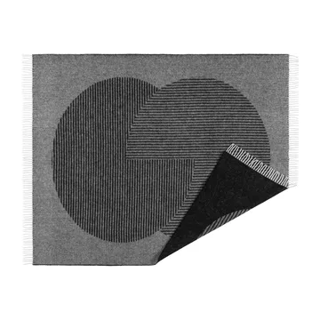 Circles ullpläd 130x185 cm - Svart - NJRD
