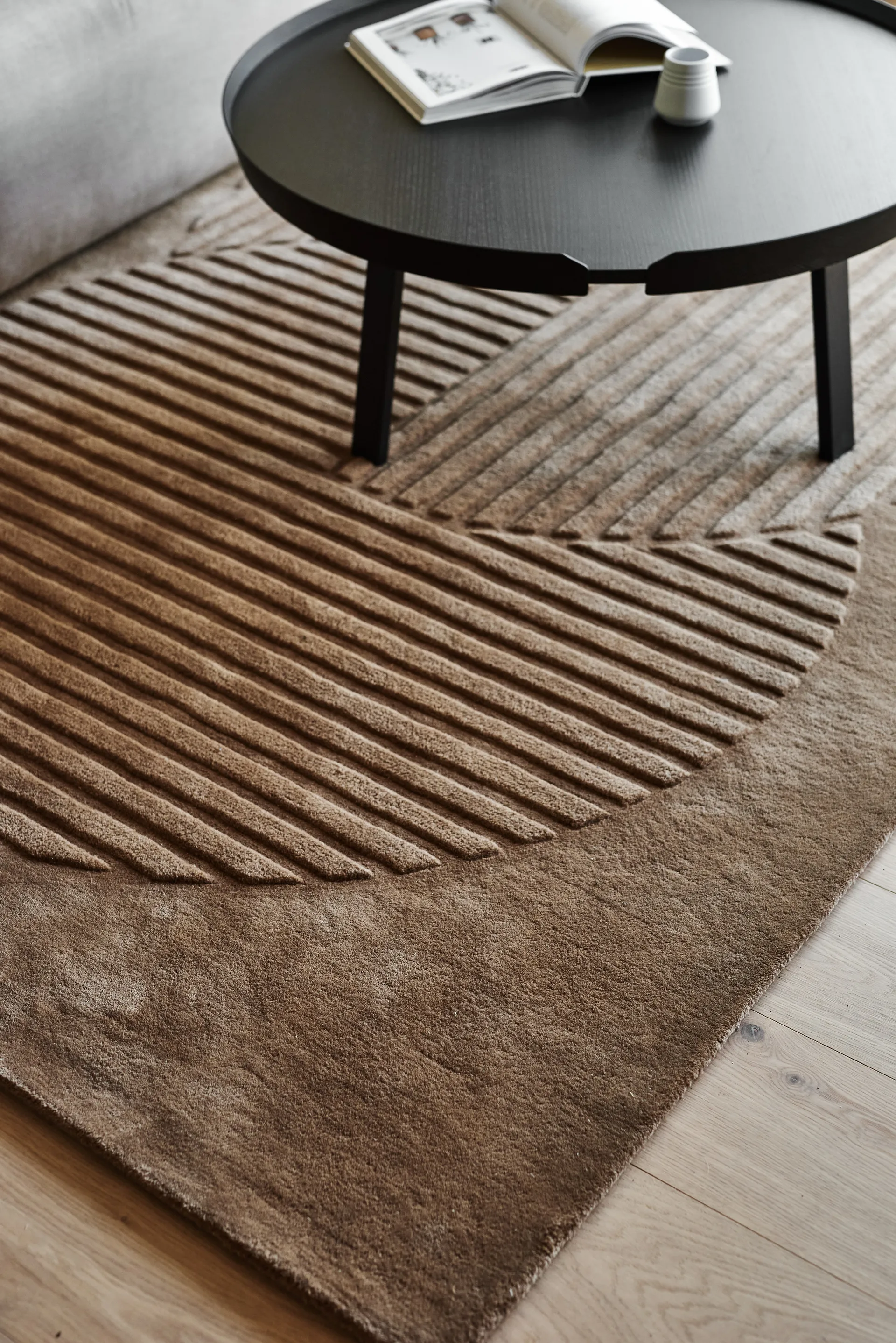 Levels Circles ullmatta, Beige, 170x240 cm NJRD