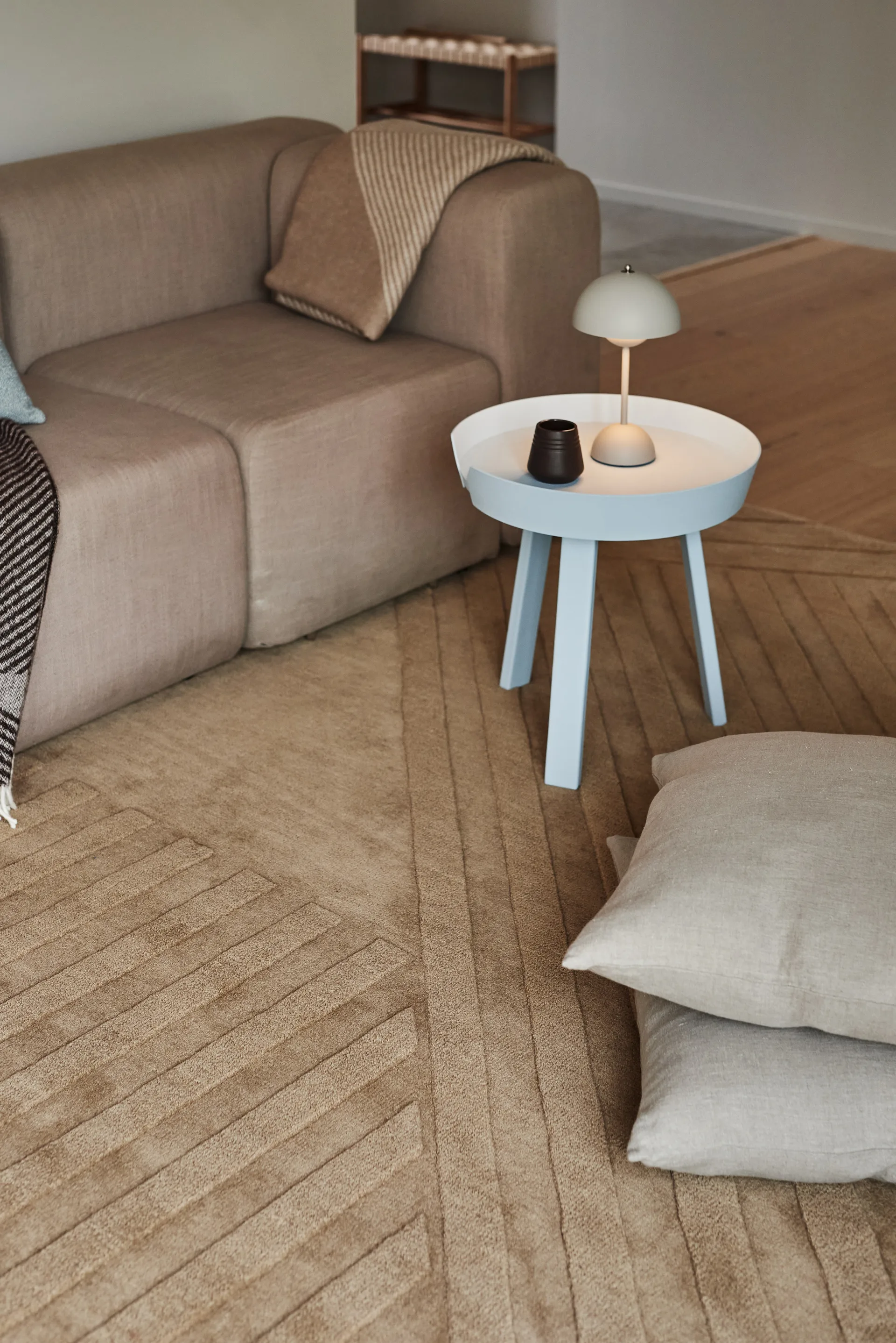 Levels Stripes ullmatta, Beige, 170x240 cm NJRD