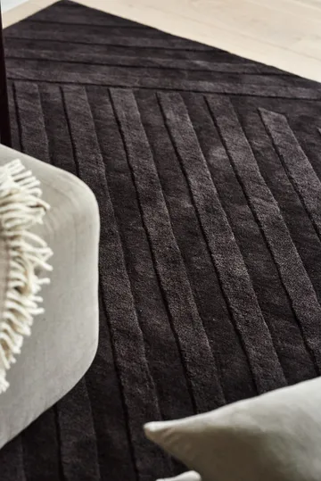 Levels Stripes ullmatta - Brun, 170x240 cm - NJRD