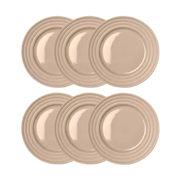 Lines assiett Ø21 cm 6-pack - Beige - NJRD