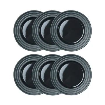 Lines assiett Ø21 cm 6-pack - Mörkgrå - NJRD