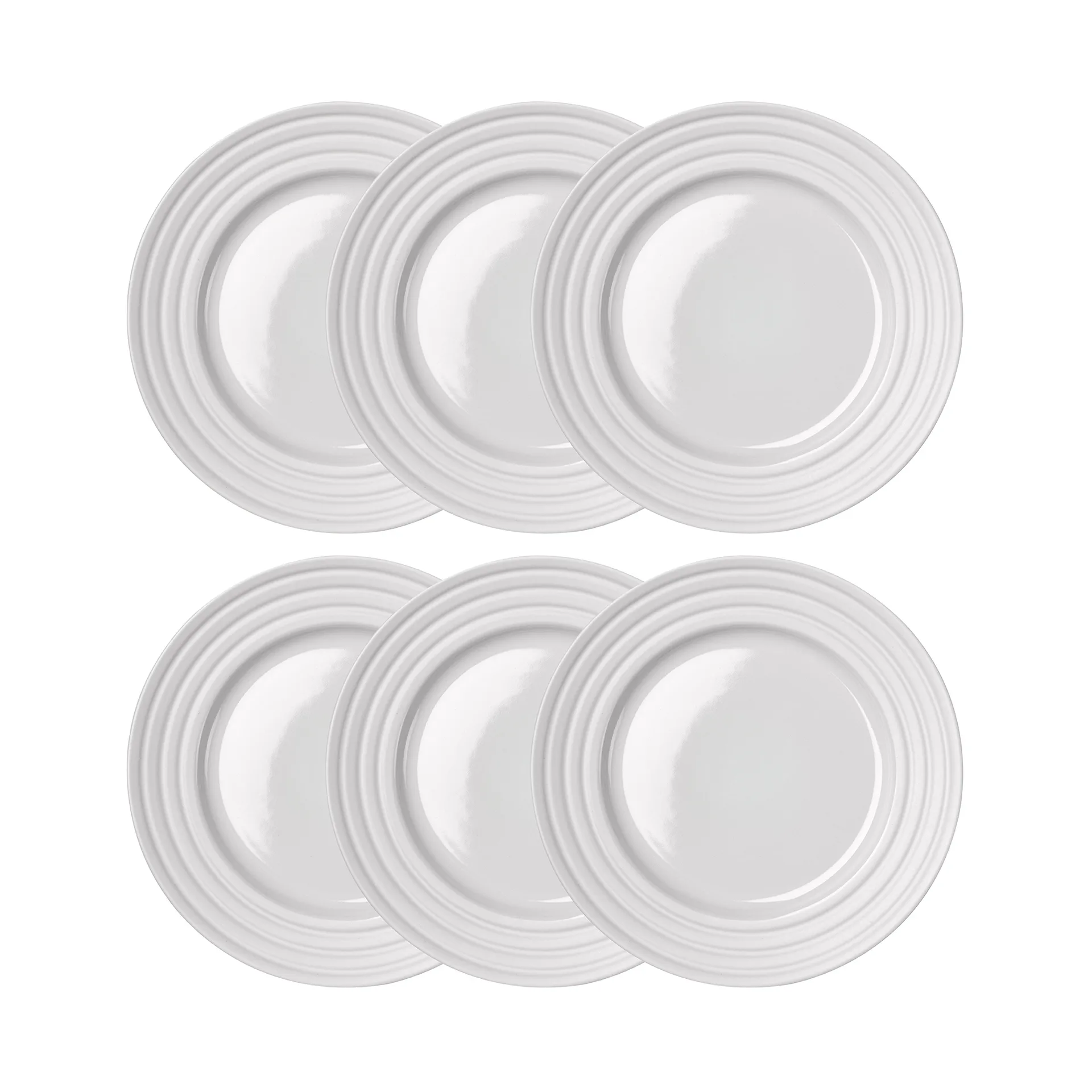 Lines assiett Ø21 cm 6-pack, Vit NJRD