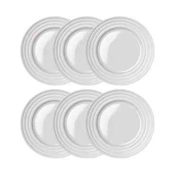 Lines assiett Ø21 cm 6-pack - Vit - NJRD