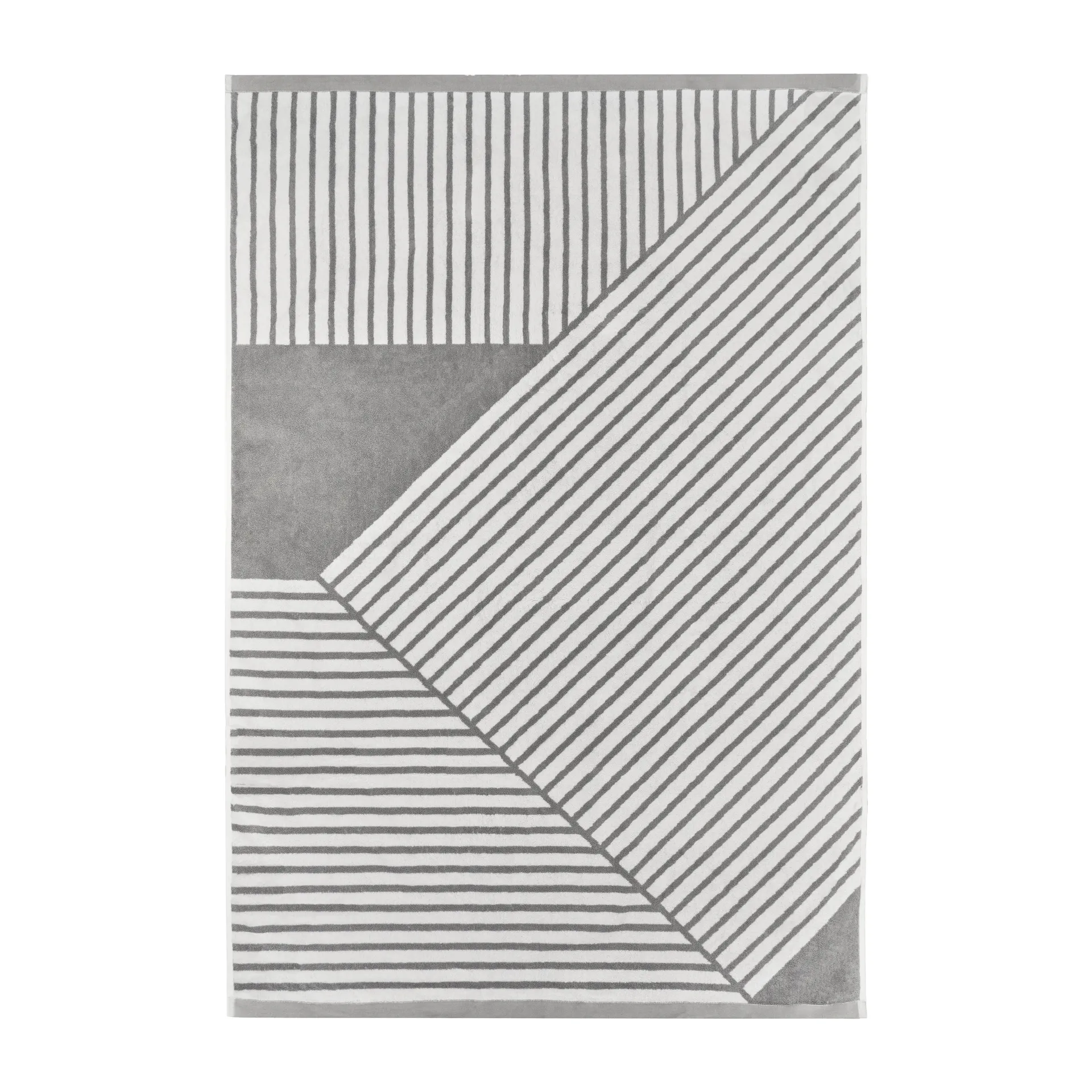 Stripes badhandduk 100x150 cm, Grå NJRD