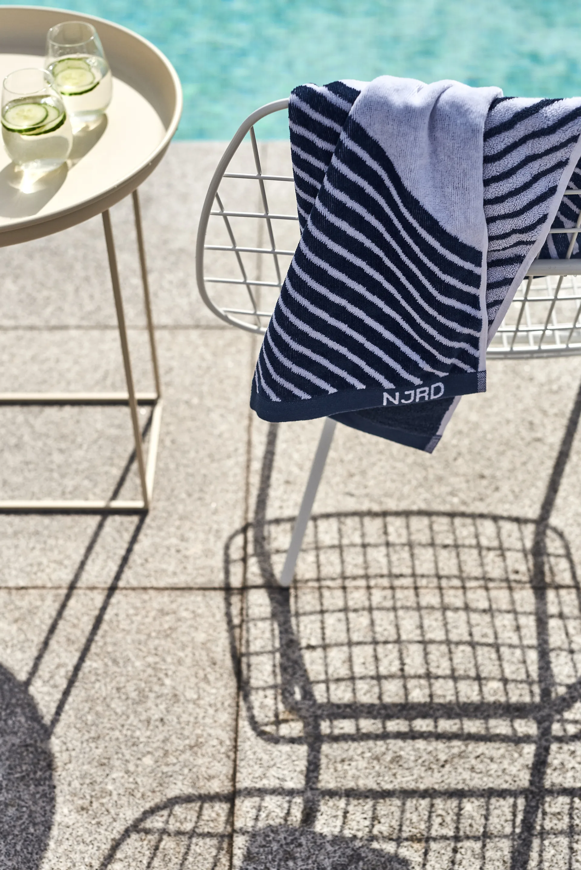 Stripes handduksset 4 delar - Blå NJRD