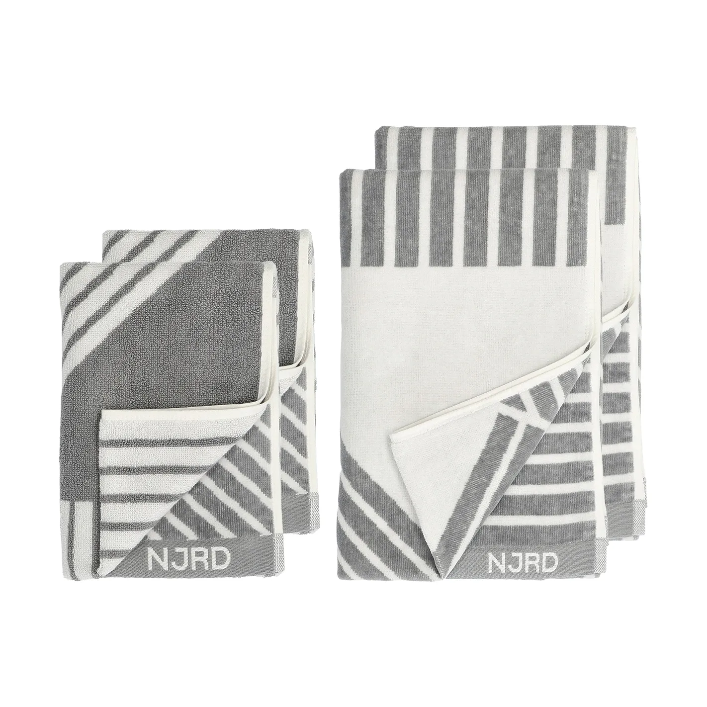 Stripes handduksset 4 delar - Grå NJRD