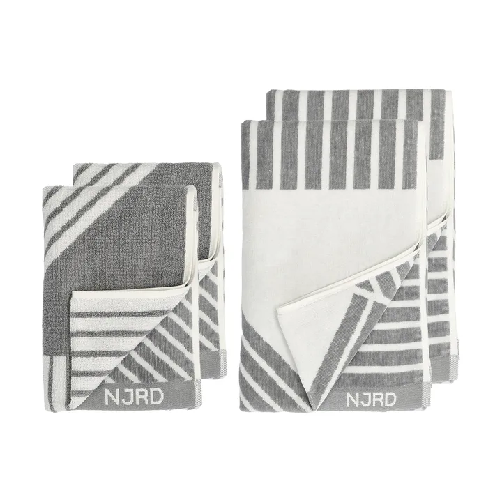Stripes handduksset 4 delar - Grå - NJRD