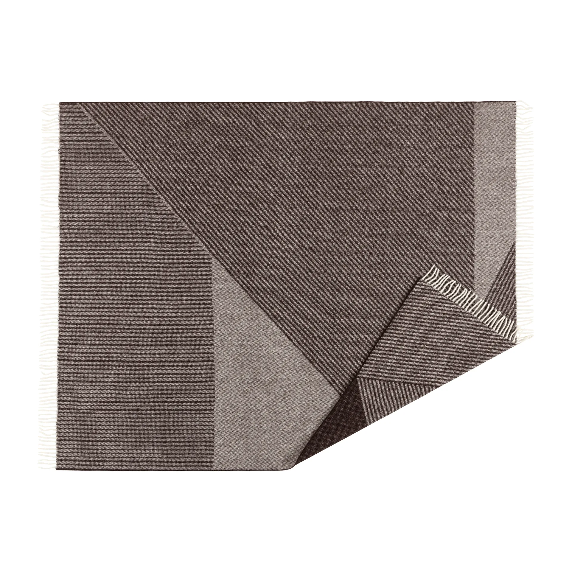Stripes ullpläd 130x185 cm, Brun NJRD