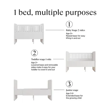 Form baby & juniorsäng 166x77,5x87 cm - Vit - Nofred