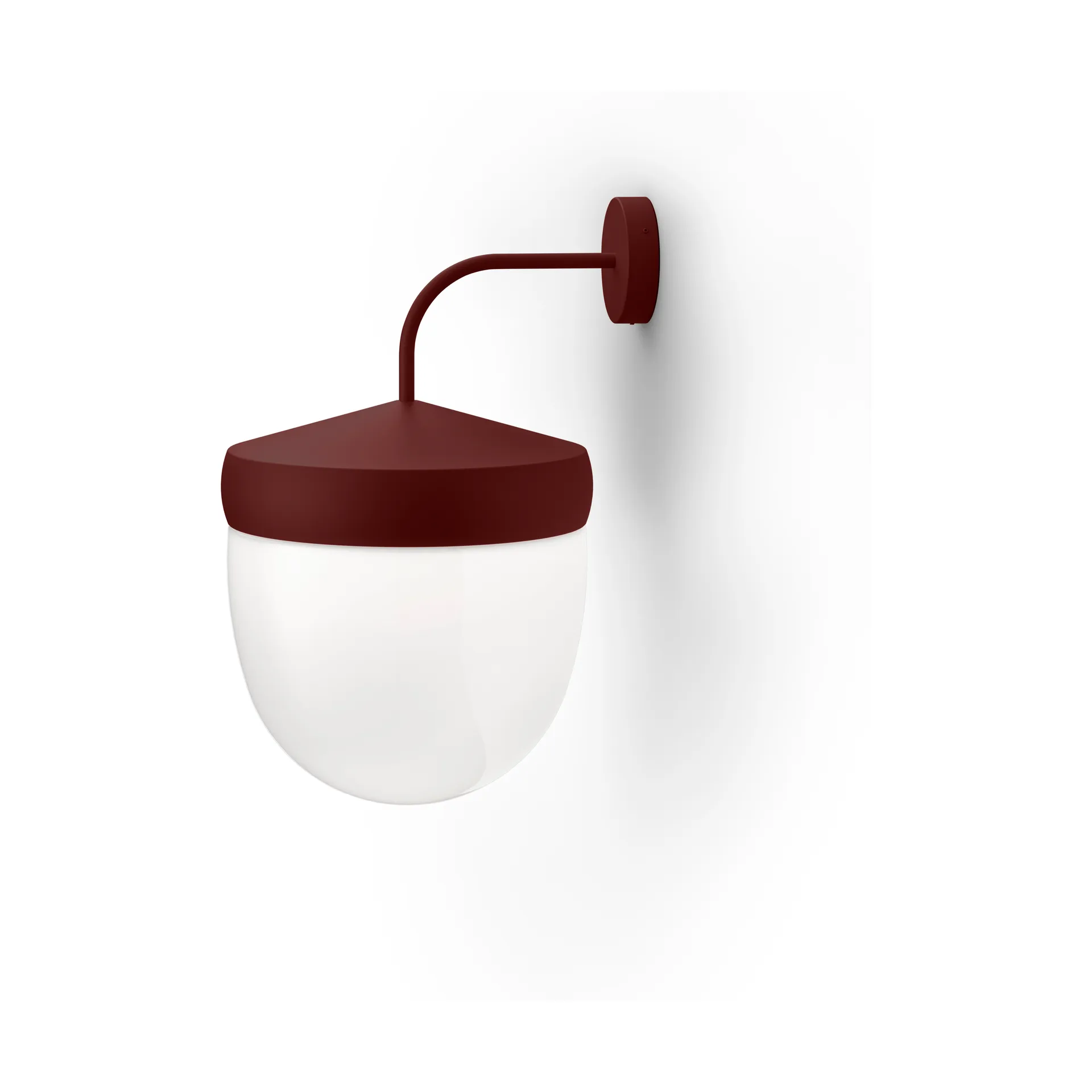 Pan vägglampa frostad 30 cm, Bordeauxröd Noon