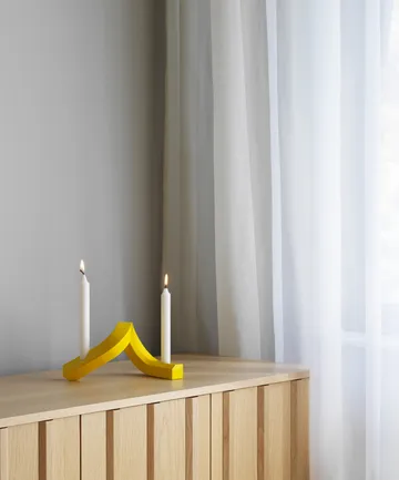 Crooked ljusstake 2 - Yellow - Normann Copenhagen