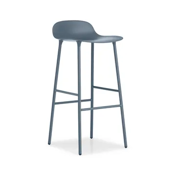 Form barstol hög - blue, blålackerad stålben - Normann Copenhagen