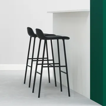 Form barstol låg 65 cm - red, rödlackerad stålben - Normann Copenhagen