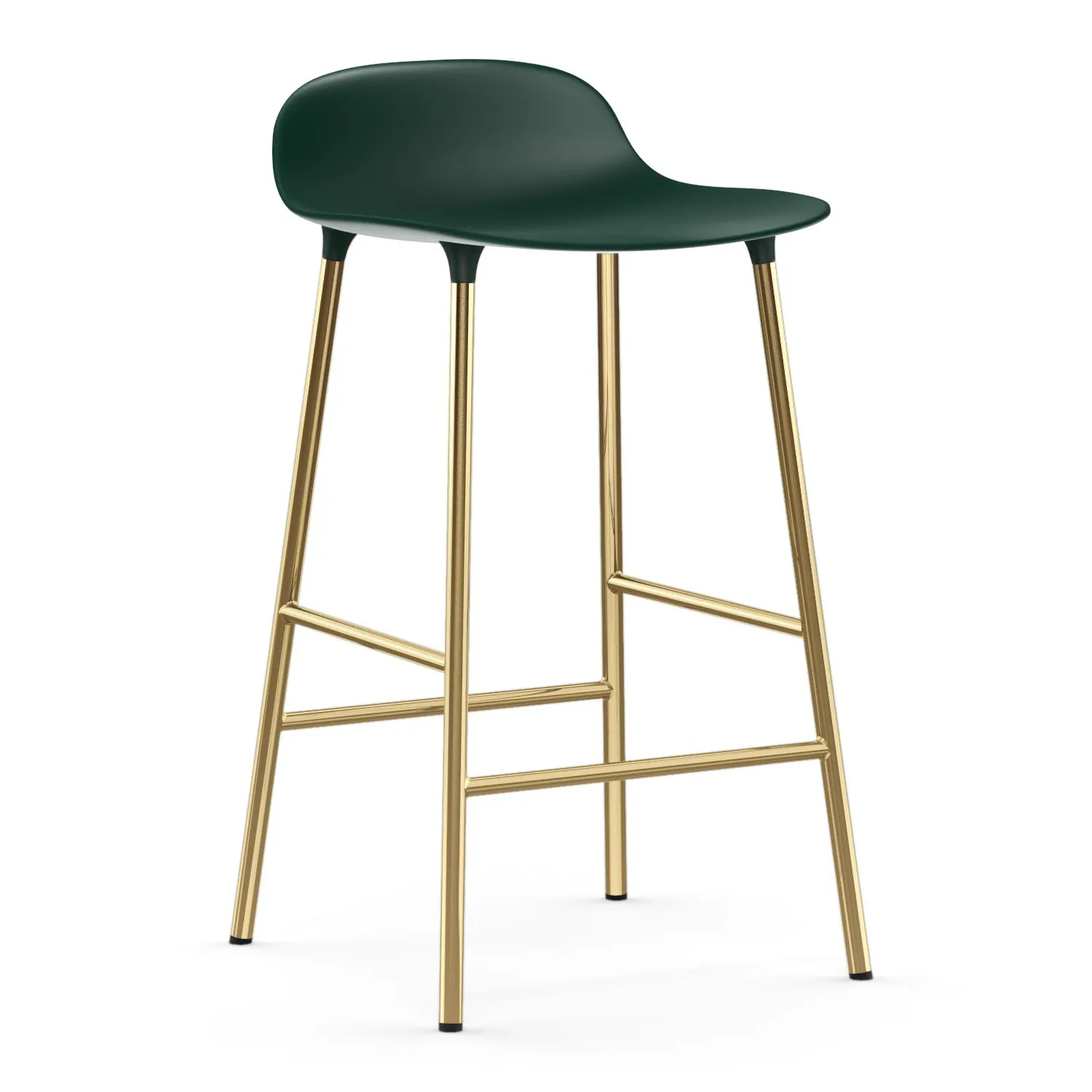 Form barstol mässingsben, Grön Normann Copenhagen