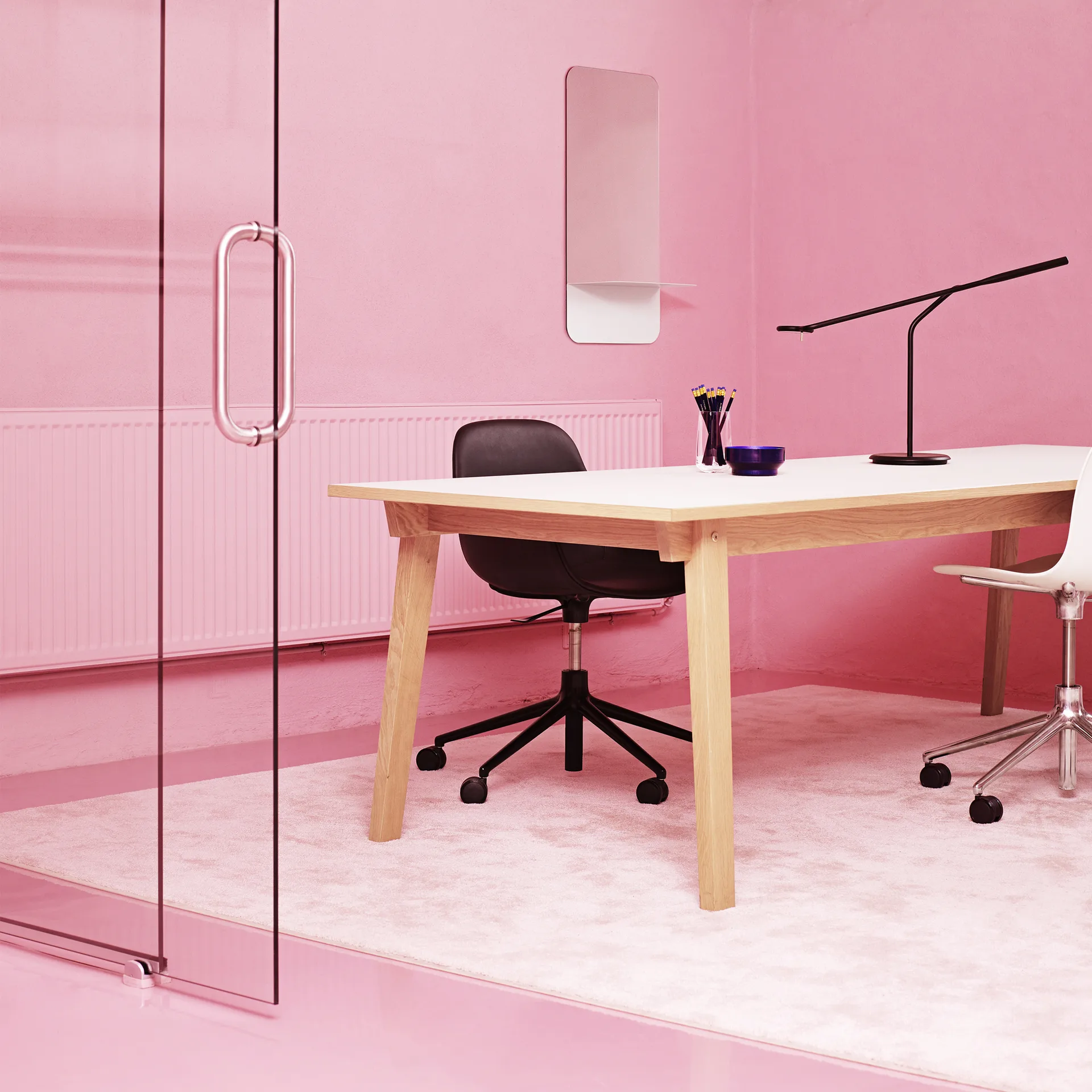 Form chair swivel 5W kontorsstol, grön, aluminium, hjul Normann Copenhagen