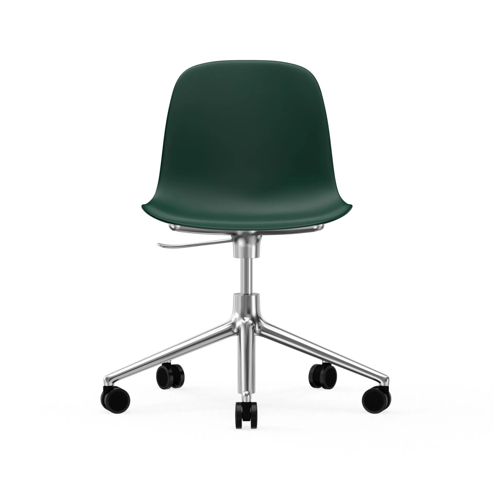 Form chair swivel 5W kontorsstol, grön, aluminium, hjul Normann Copenhagen
