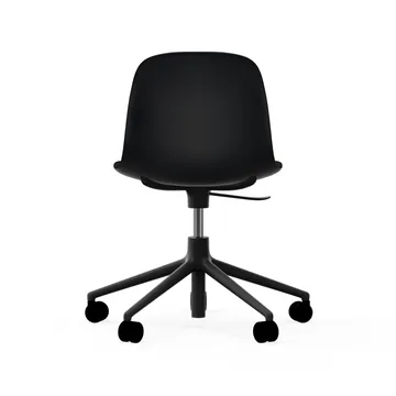 Form chair swivel 5W kontorsstol - svart, svart aluminium, hjul - Normann Copenhagen