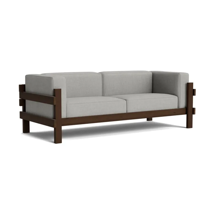 Kube soffa - Brunlackerad furu-tyg Remix 143 Grey, 220 cm - Normann Copenhagen