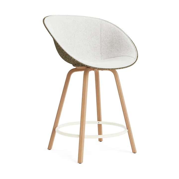 Mat Bar Armchair karmstol framsideklädd 65 cm - Hallingdal 110-seaweed-beech-cream steel - Normann Copenhagen