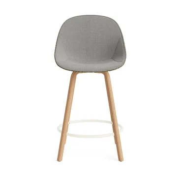 Mat Bar Chair barstol framsideklädd 65 cm - Remix 133-seaweed-beech-cream steel - Normann Copenhagen