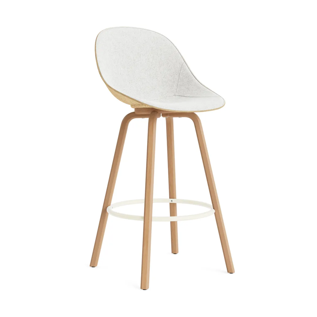 Mat Bar Chair barstol framsideklädd 75 cm, Hallingdal 110-hemp-beech-cream steel Normann Copenhagen