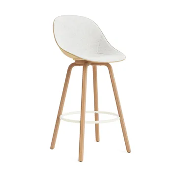 Mat Bar Chair barstol framsideklädd 75 cm - Hallingdal 110-hemp-beech-cream steel - Normann Copenhagen