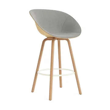 Mat barstol framsideklädd 75 cm - Remix 133-hemp-beech-cream steel - Normann Copenhagen