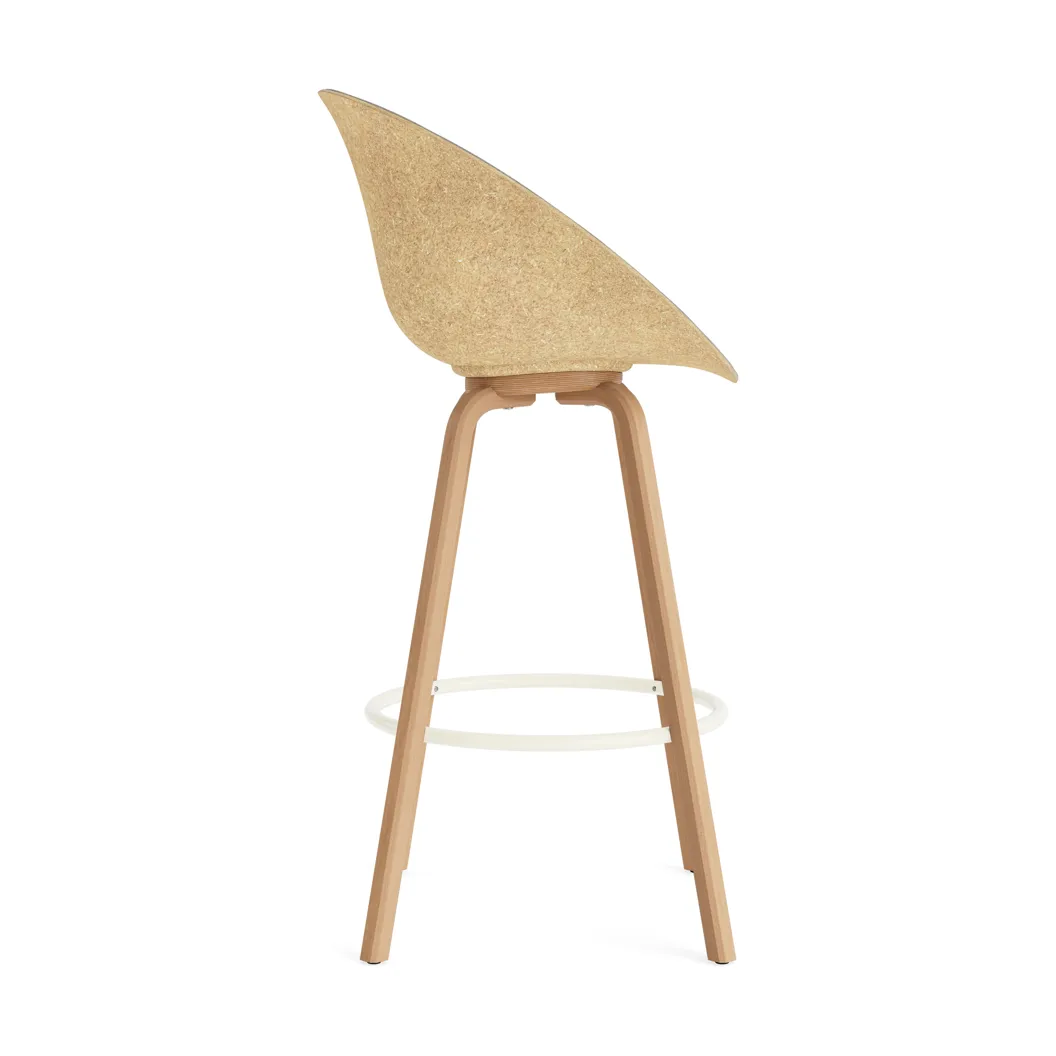 Mat barstol framsideklädd 75 cm, Remix 133-hemp-beech-cream steel Normann Copenhagen