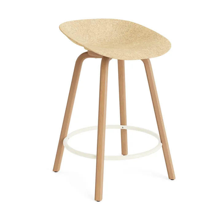 Mat Barstool barpall 65 cm - Hemp-beech-cream steel - Normann Copenhagen
