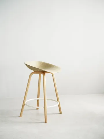 Mat Barstool barpall 65 cm - Hemp-beech-cream steel - Normann Copenhagen