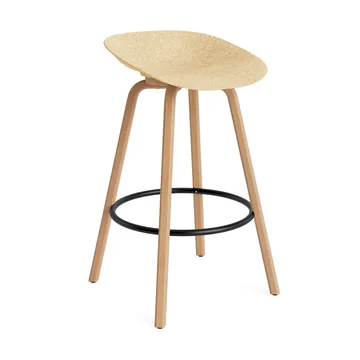 Mat Barstool barpall 75 cm - Hemp-beech-black steel - Normann Copenhagen