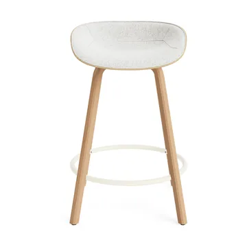 Mat Barstool barpall framsideklädd 65 cm - Hallingdal 110-hemp-beech-cream steel - Normann Copenhagen