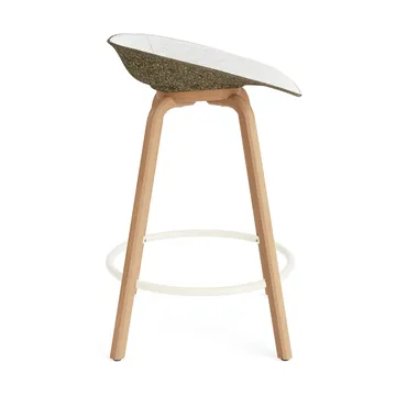 Mat Barstool barpall framsideklädd 65 cm - Hallingdal 110-seaweed-beech-cream steel - Normann Copenhagen