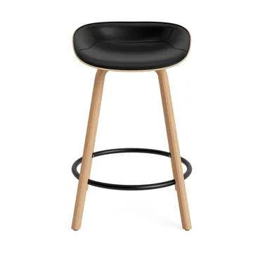 Mat Barstool barpall framsideklädd 65 cm - Ultra 41599-hemp-beech-black steel - Normann Copenhagen