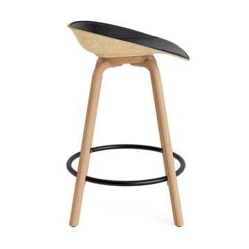 Mat Barstool barpall framsideklädd 65 cm - Ultra 41599-hemp-beech-black steel - Normann Copenhagen