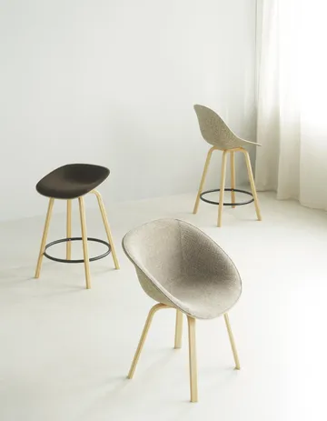 Mat Barstool barpall framsideklädd 65 cm - Ultra 41599-hemp-beech-black steel - Normann Copenhagen
