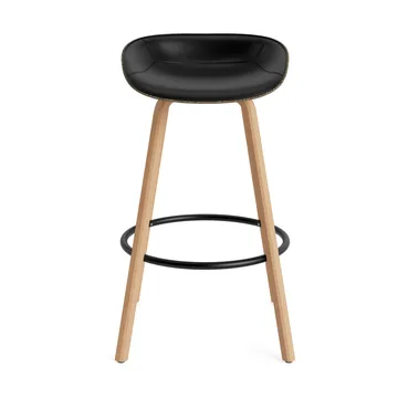 Mat Barstool barpall framsideklädd 75 cm - Ultra 41599-seaweed-beech-black steel - Normann Copenhagen