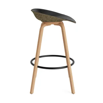 Mat Barstool barpall framsideklädd 75 cm - Ultra 41599-seaweed-beech-black steel - Normann Copenhagen