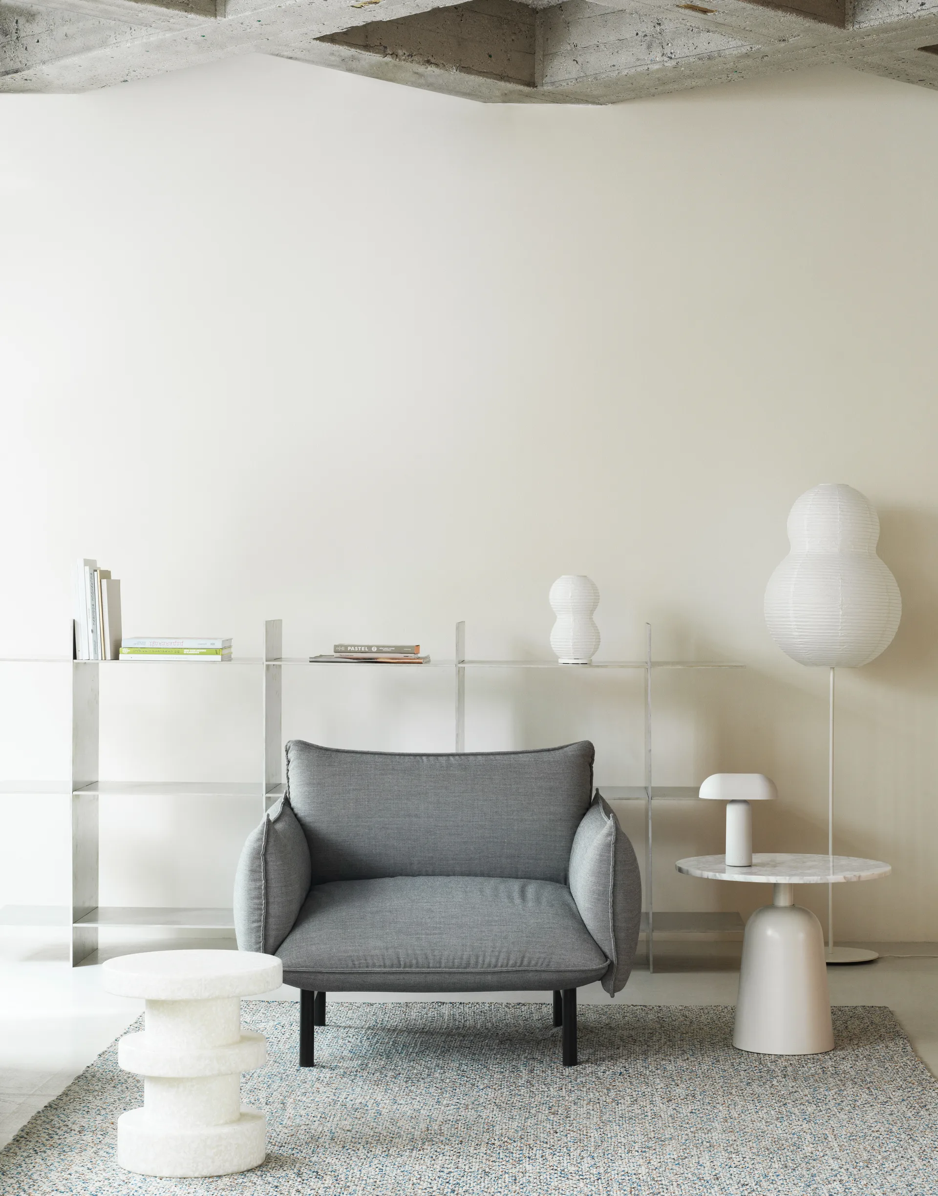Puff Bubble golvlampa, Vit Normann Copenhagen