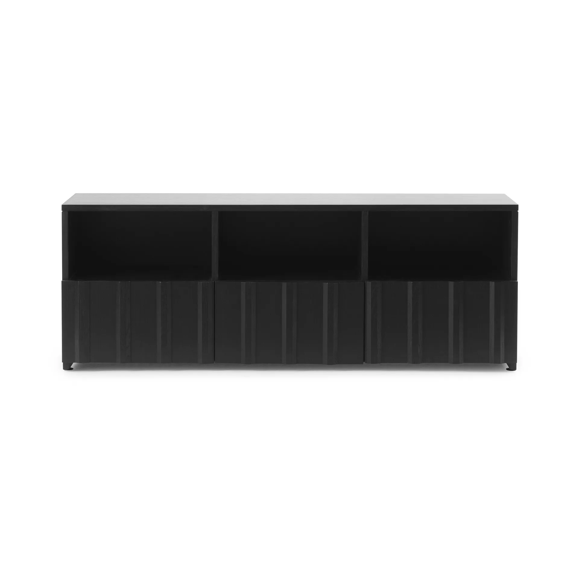 Rib sideboard hybrid, Soft black,, 44x120x38 cm Normann Copenhagen