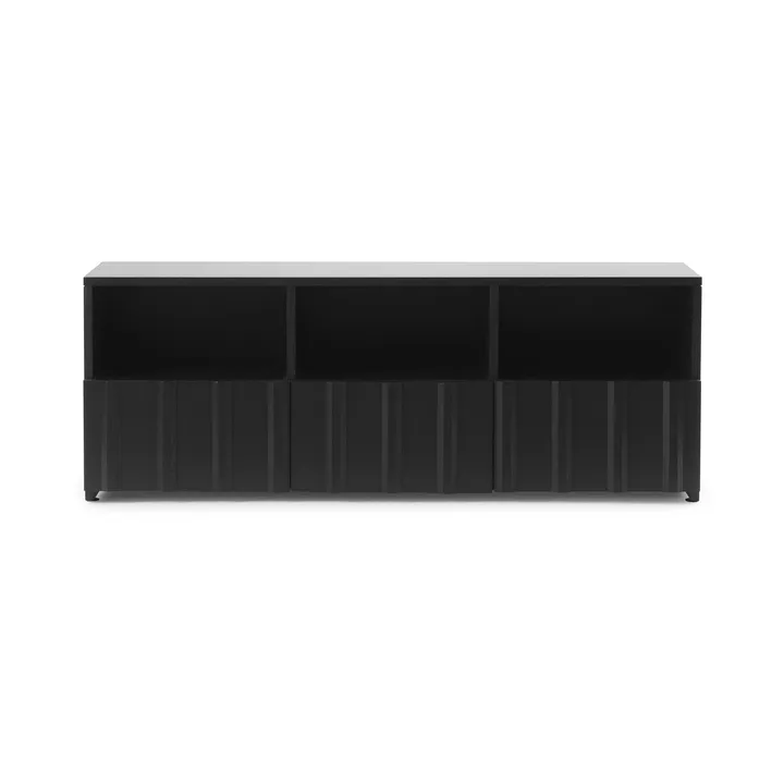 Rib sideboard hybrid - Soft black,, 44x120x38 cm - Normann Copenhagen