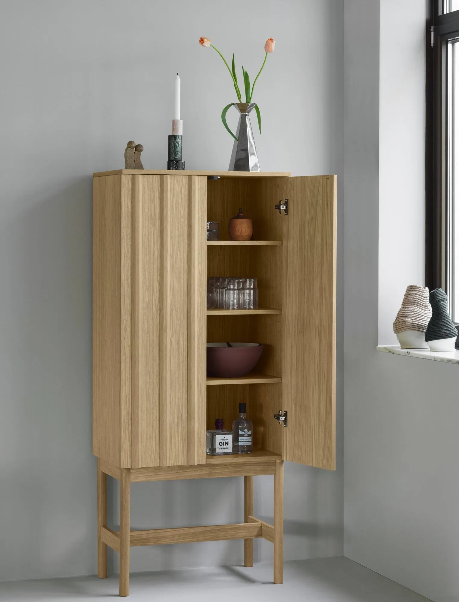 Rib skåp, Oak, 166,5x70x43 cm Normann Copenhagen