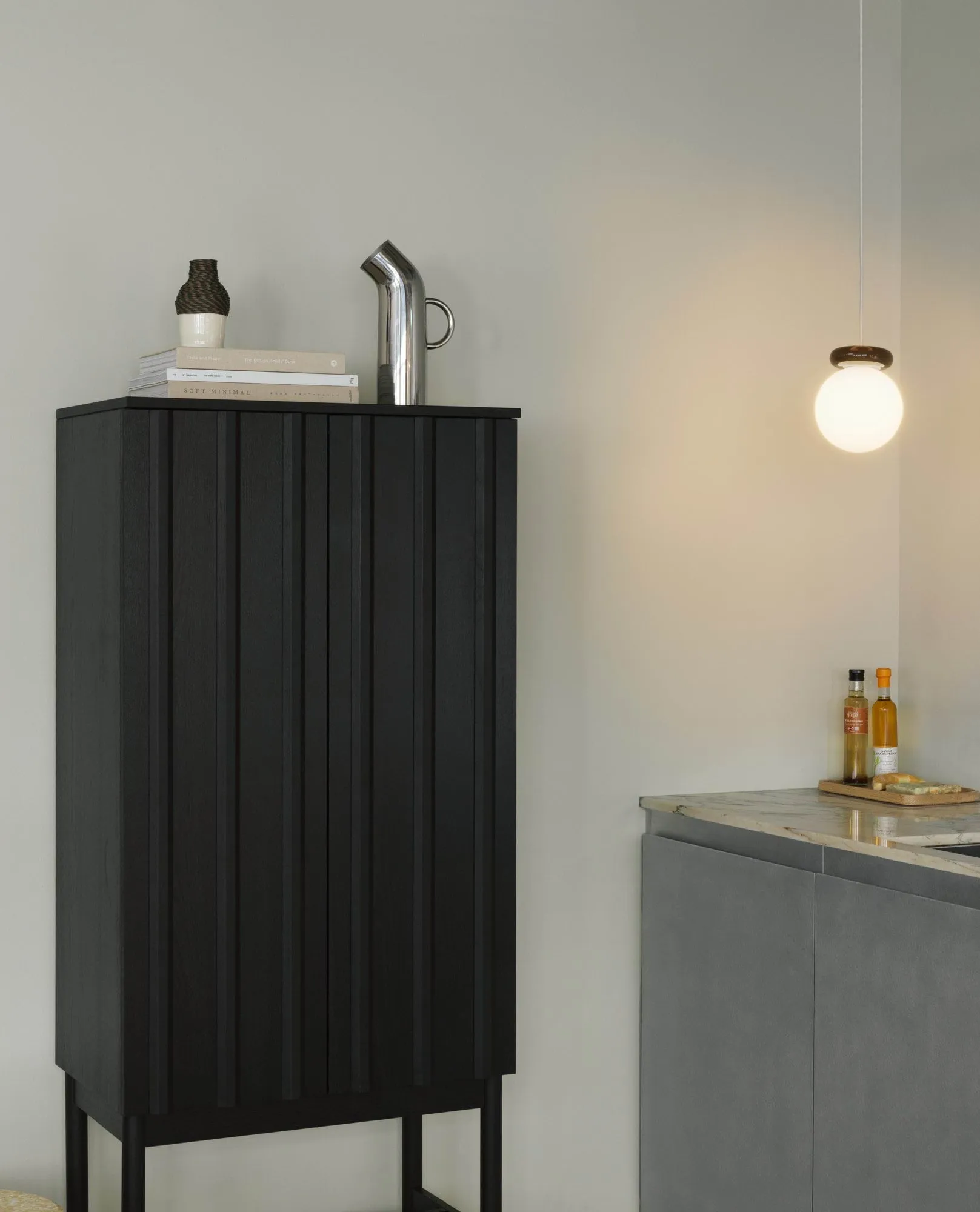 Rib skåp, Soft black, 166,5x70x43 cm Normann Copenhagen