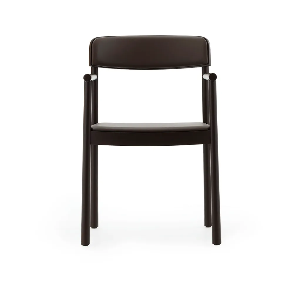 Timb karmstol, Brown ash-Ultra Leather Chocolate Normann Copenhagen