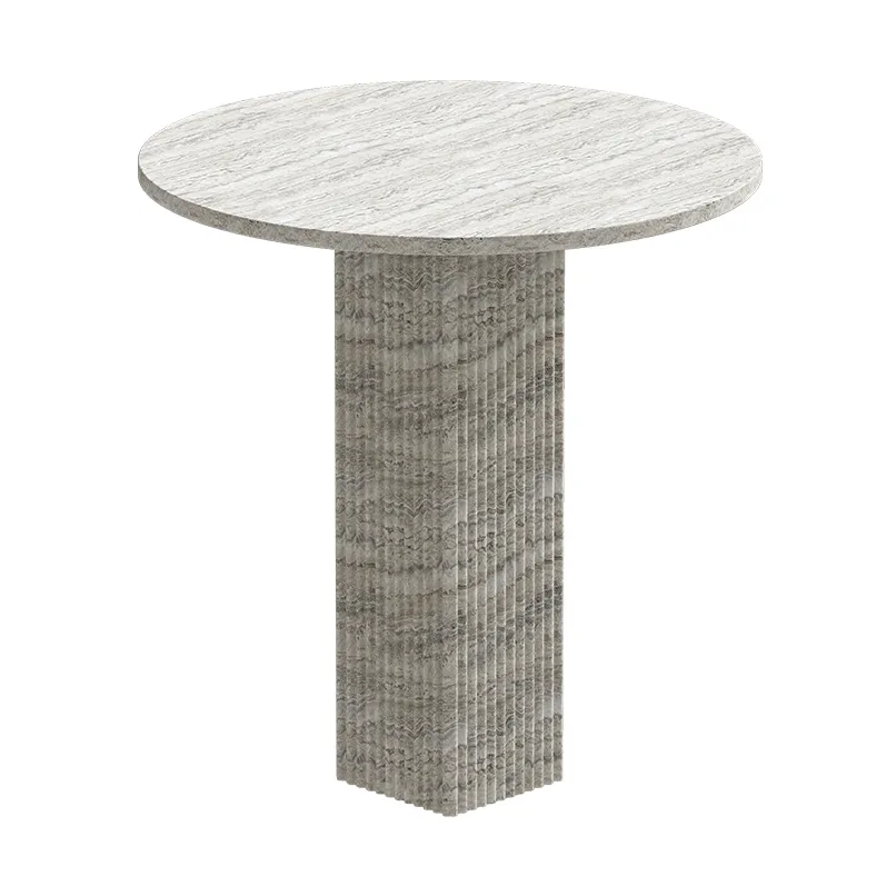 Soho matbord, Silver travertin, Ø80x74 NORR11