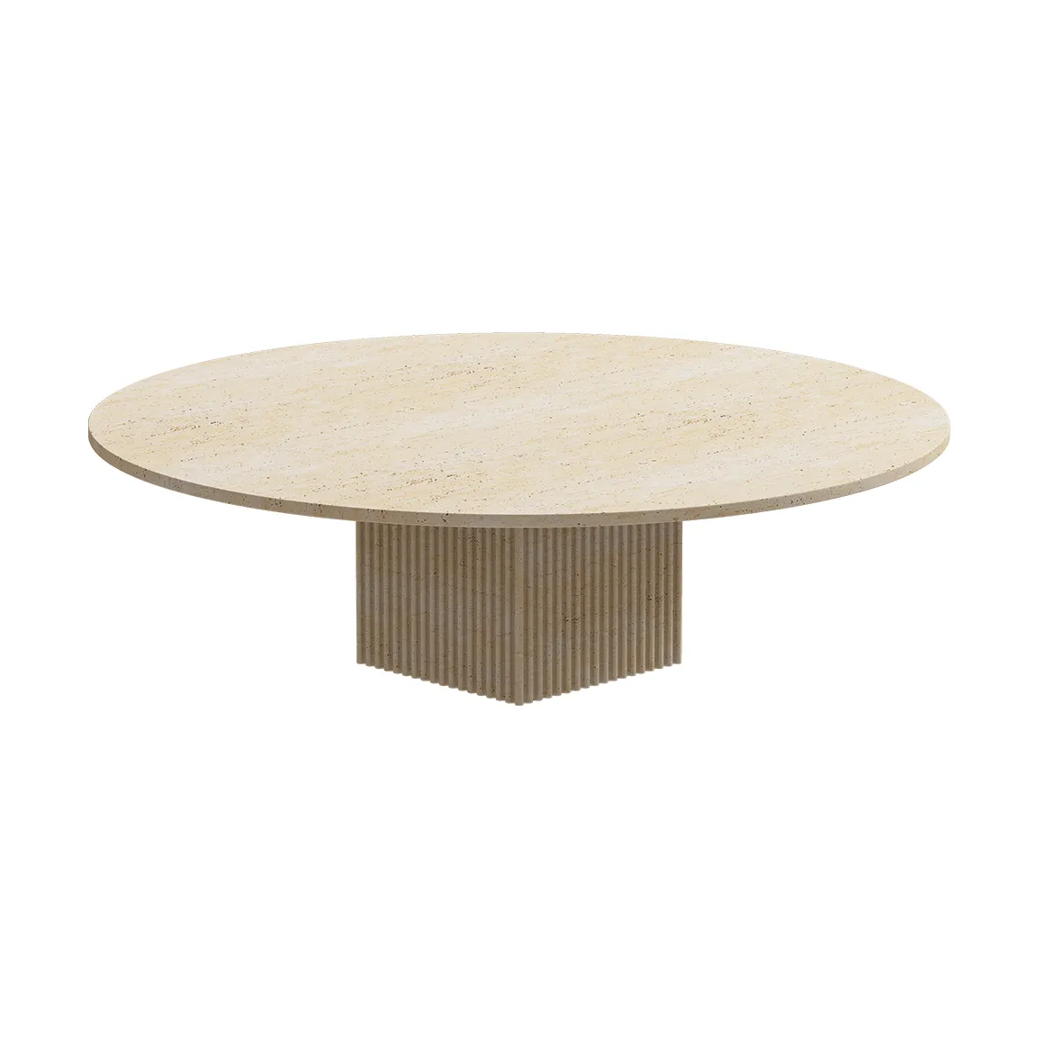 Soho soffbord, Beige travertin, Ø120x35 NORR11