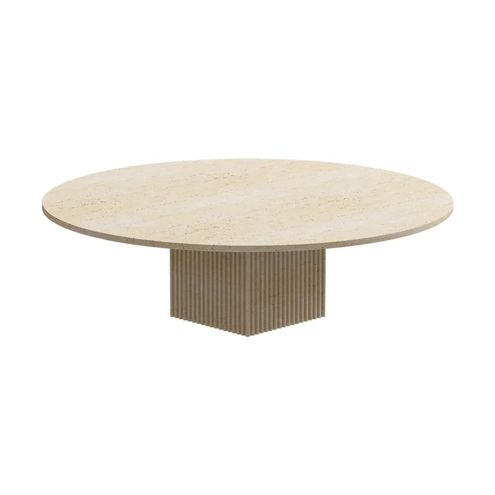Soho soffbord - Beige travertin, Ø120x35 - NORR11