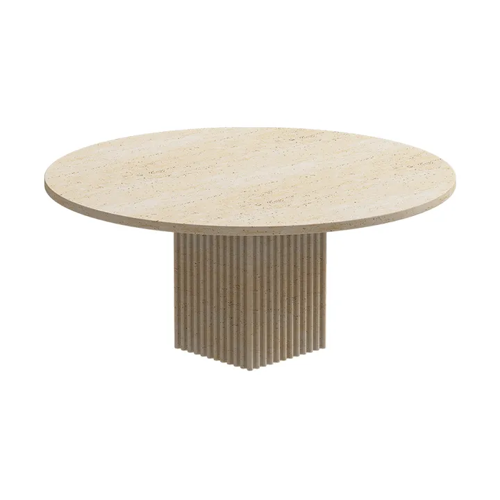 Soho soffbord - Beige travertin, Ø80x35 cm - NORR11